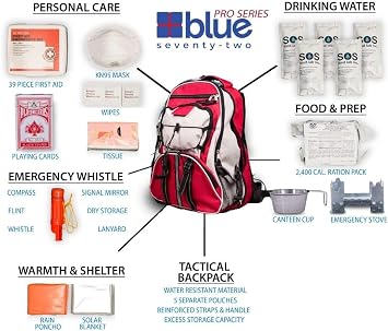 Blue 72 Hour Kit + Red Pro 72 Hour Kit