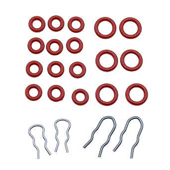 Set of Silicone O-Ring Seals & U-Clips - Replacement for Breville BES900, BES920, BES980, BES990 6 Large Size O-Rings, 12 Small Size O-Rings, 4 U-Clips