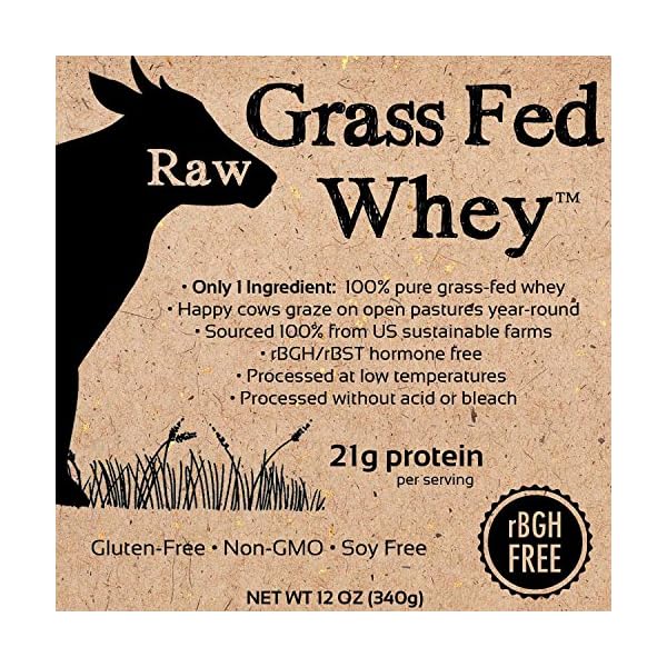 Raw Grass Fed Whey - Happy Healthy Cows, COLD PROCESSED Undenatured 100% Grass Fed Whey Protein Powder, GMO-Free + rBGH Free + Soy Free + Gluten Free + No Added Sugar, Unflavored, Unsweetened (12 OZ) - Image 4