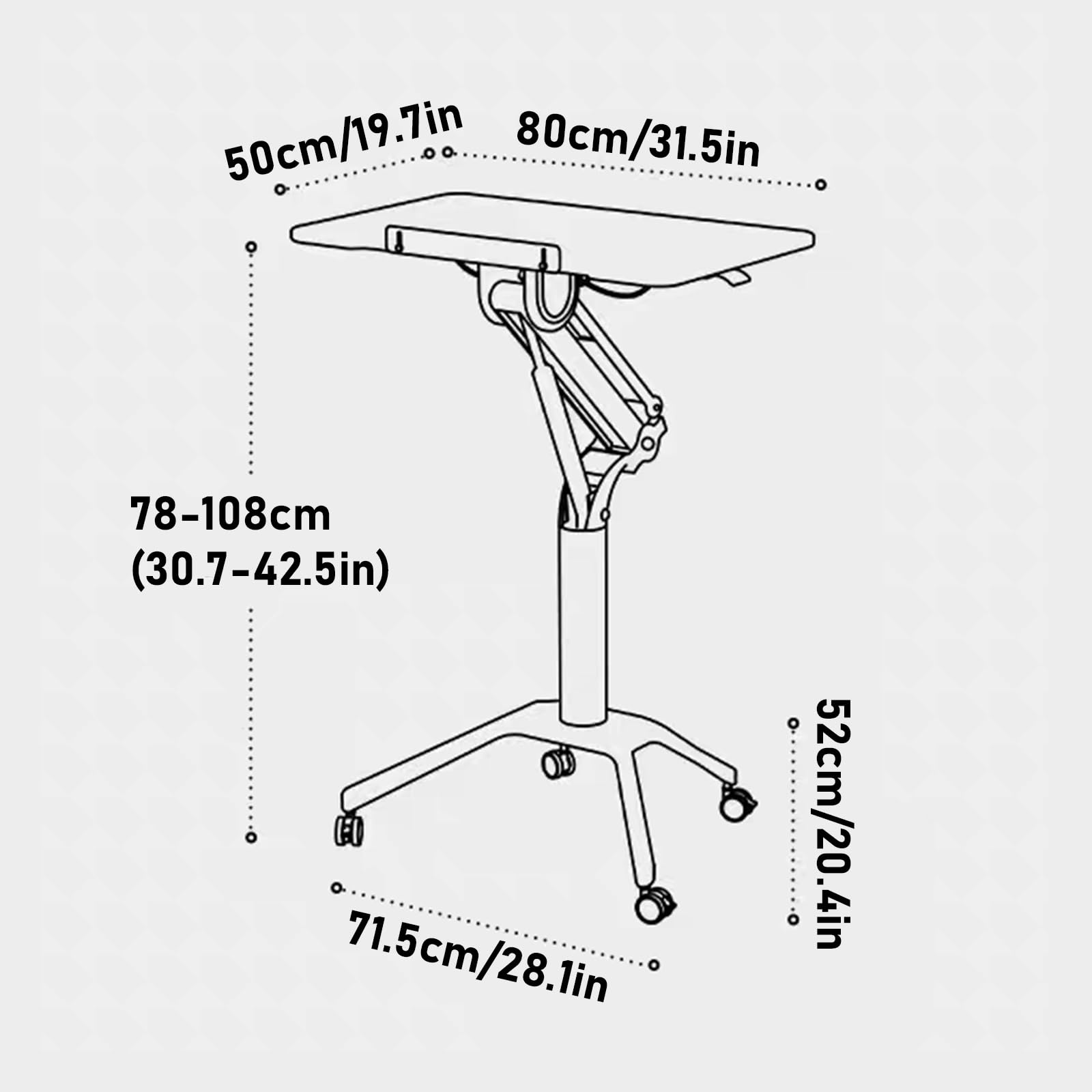 Mesa auxiliar plegable de altura ajustable,Mesa de pie sobre la Cama