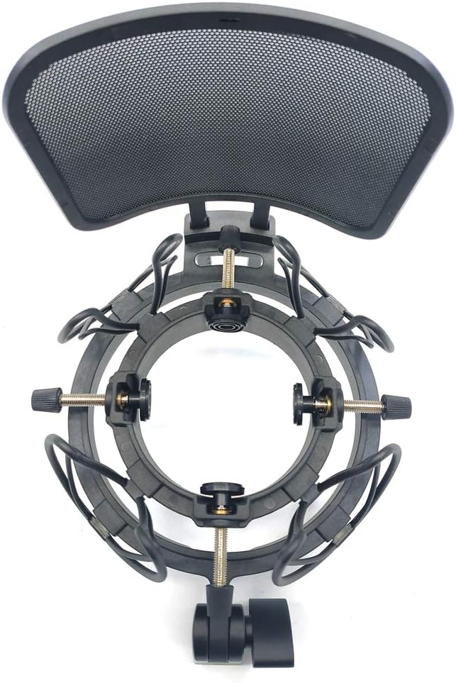 Up To 40% OFF Suuntok Microphone Shock mount Kit Compatible with All Microphones Size at 21-62mm,Includes Universal Mic Shock-Mount and Pop Filter (black)