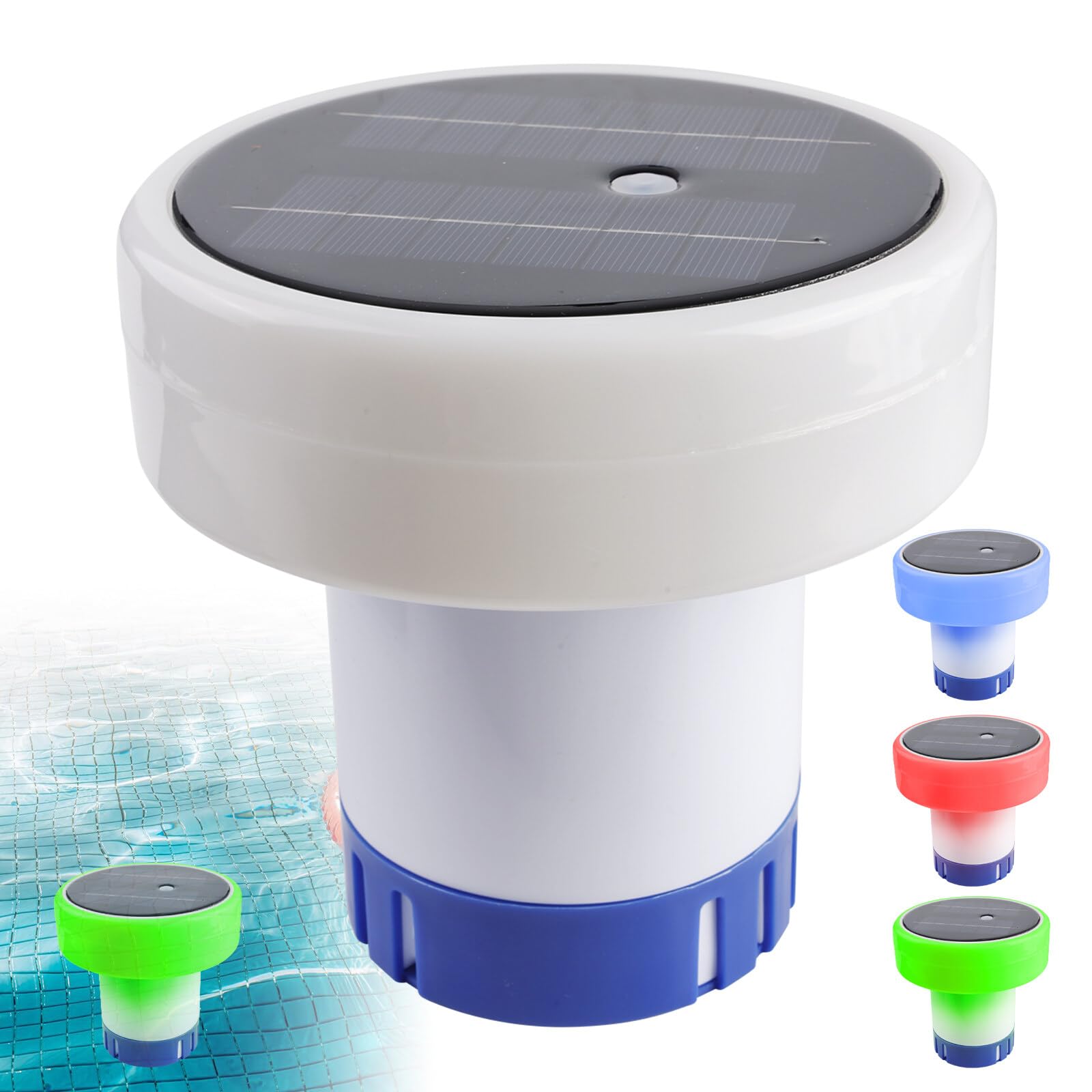 Flotador dosificador para piscina, dosificador de cloro para piscina con luz solar, flotador de cloro para piscina, dispensador de cloro grande, piscina solar para piscinas, jacuzzi, aqualand, fuentes