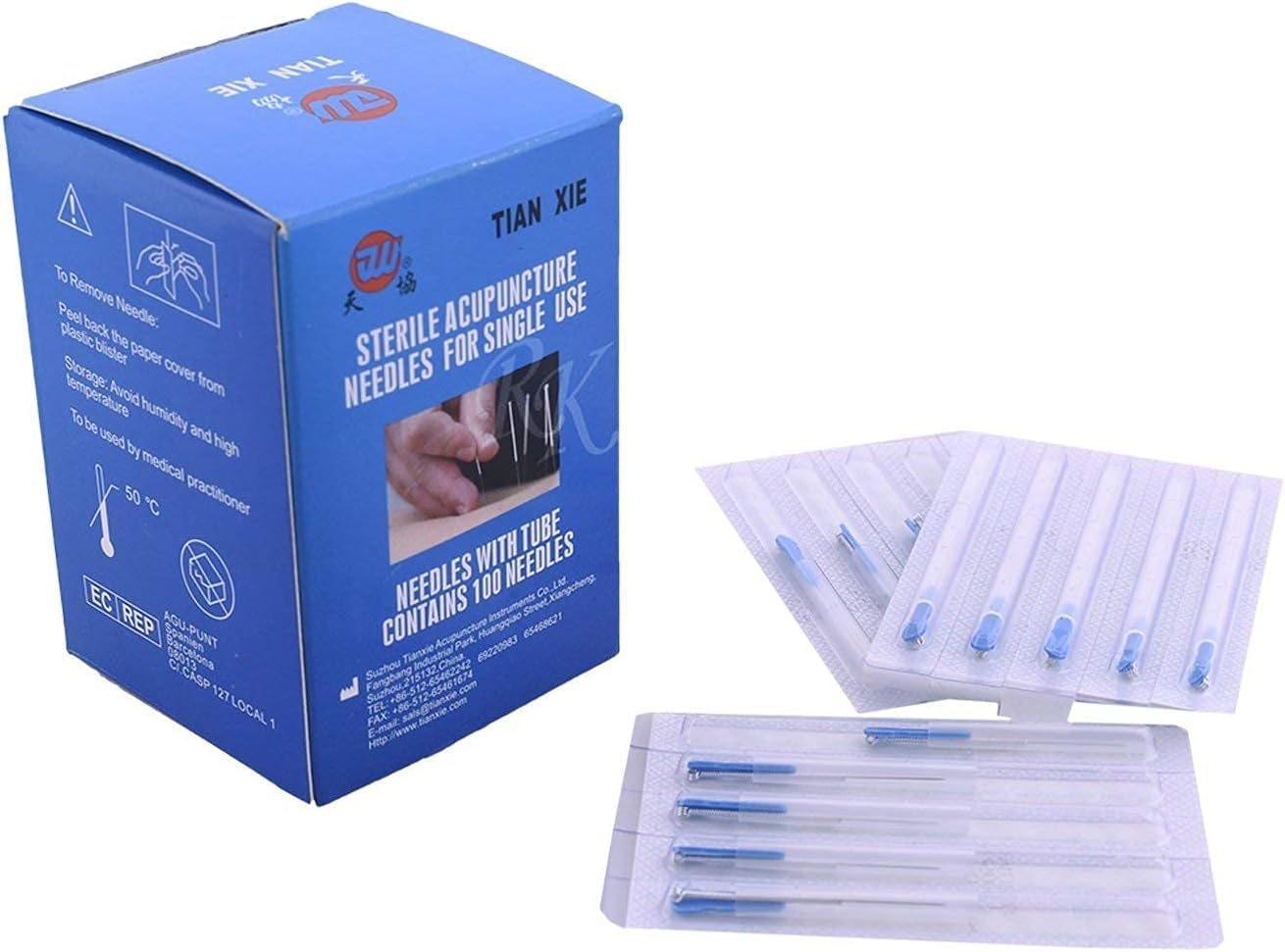 RKF Acupressure Dry Needles 0.25x13mm Physiotherapy Acupuncture Needles Tube Box Single Use 0.25x13 - Pack of 100 Pcs