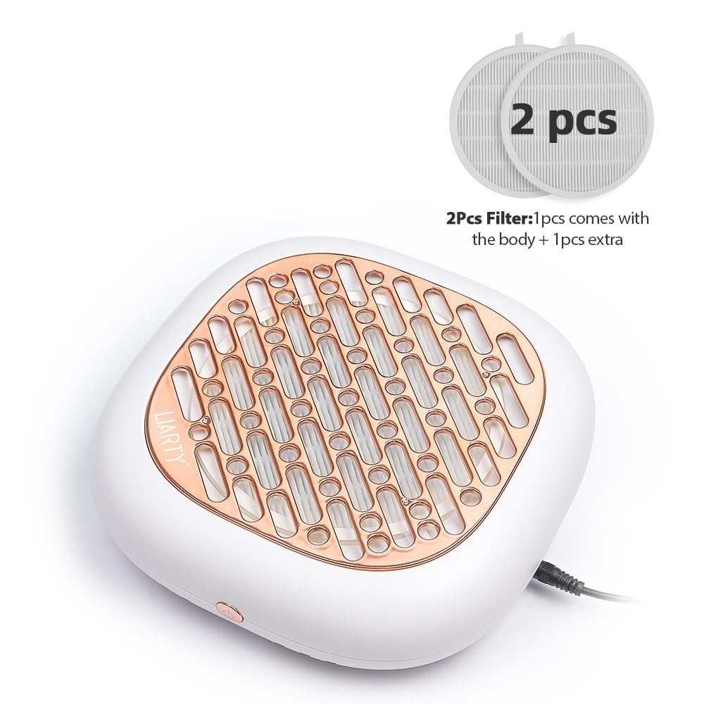 odkurzacz do paznokci, 130W bezszczotkowy odkurzacz do paznokci z super ssaniem, odkurzacz do pyłu w proszku do zdobienia paznokci, z 2 filtrami(A)