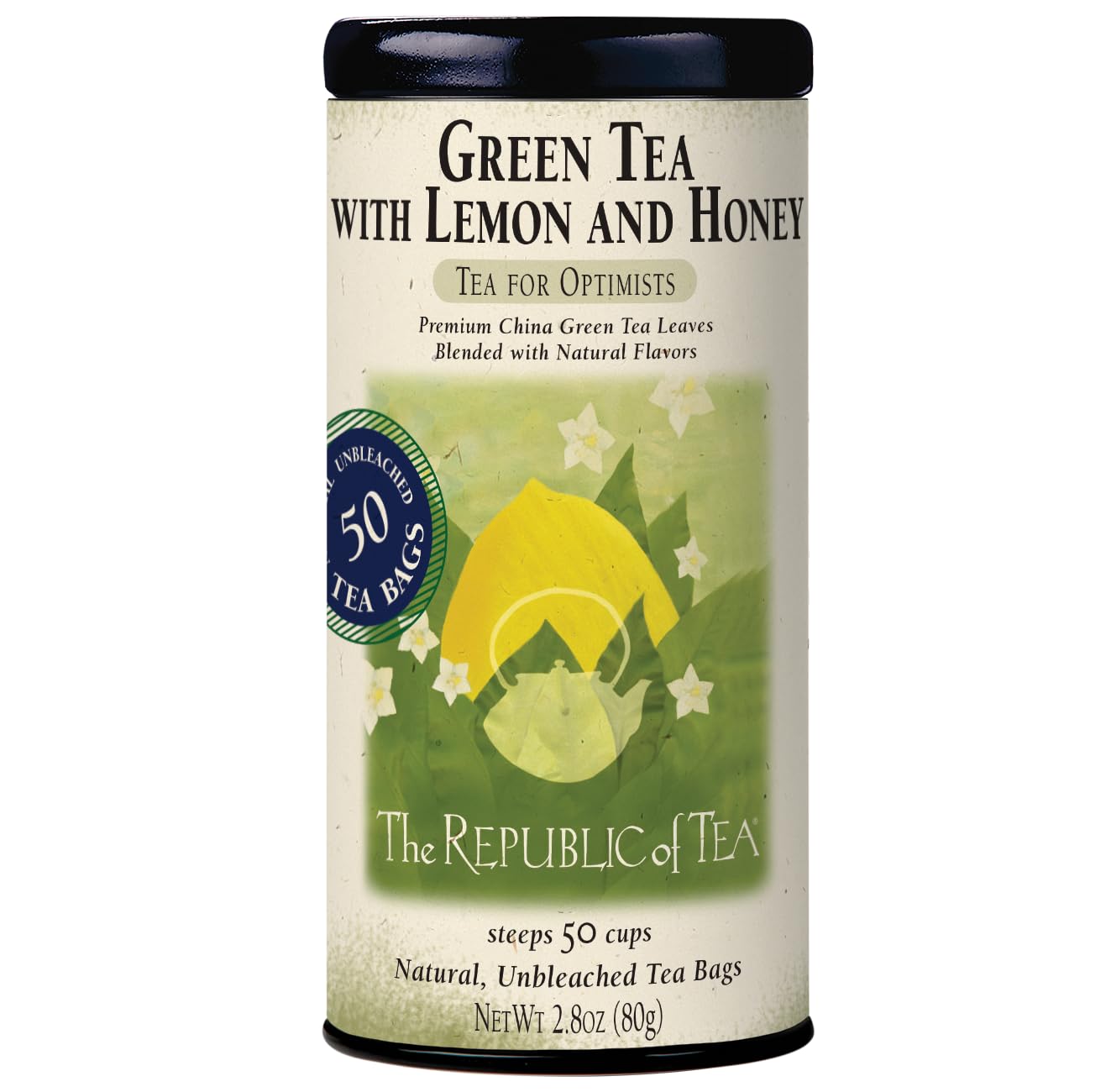 The Republic of Tea – Green Tea with Lemon and Honey Tea Bags, Low Caffeine, 250 Servings