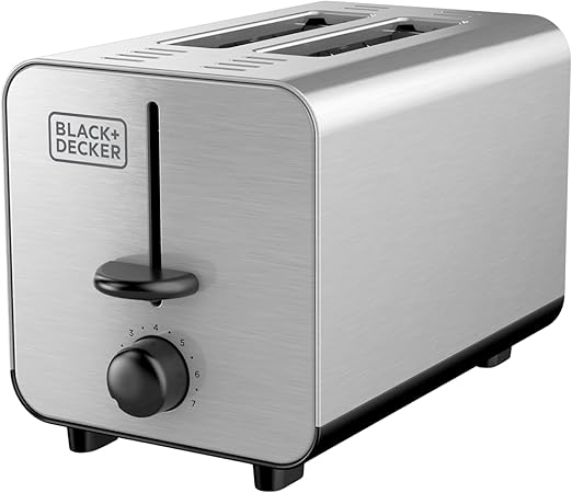 BLACK+DECKER 2-Slice Stainless Steel Toaster with 7 Toast Shades, Extra-Wide