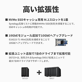 Synology DS723+ 2ベイ　HDD2TB 2台 DiskStation DS723+ | Synology ビジネス向け 2ベイ