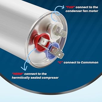 35/5 uF 35+5 MFD 6% Ac Capacitor 370V/440V 50/60Hz CBB65B Air Conditioner Capacitors for AC Unit Fan Motor Start or Pool Pump or Air Condenser Straight Cool