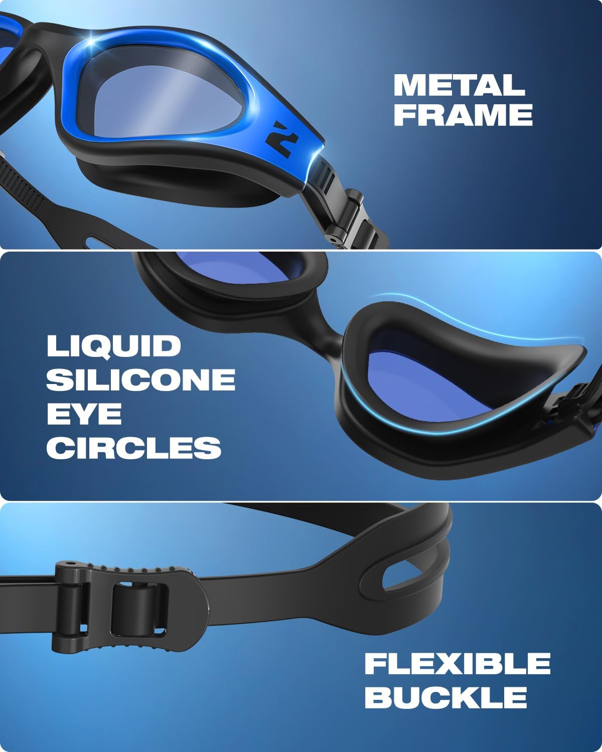 ZIONOR G1 Nava Super Anti-Fog Unisex Swim Goggles Mirror/Bright Smoke Lens - Image 7