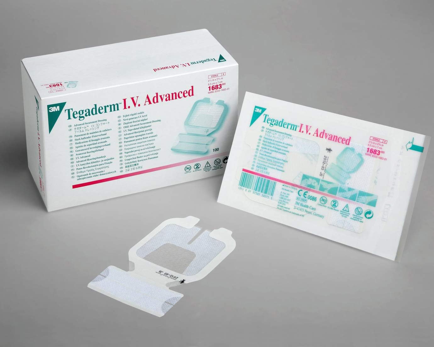 Tegaderm I.V. Transparent Adhesive Advance Securement Dressing 2-1/2" x 2-3/4" [Box of 100]