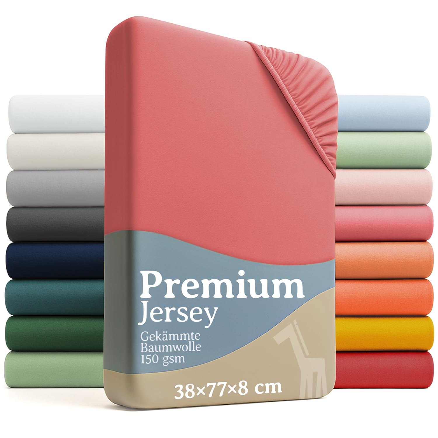 Laleni Premium Spannbettlaken, 38x77cm, für Babybett & Kinderbett, 100% Baumwolle, Oeko-TEX Zertifiziert, Koralle