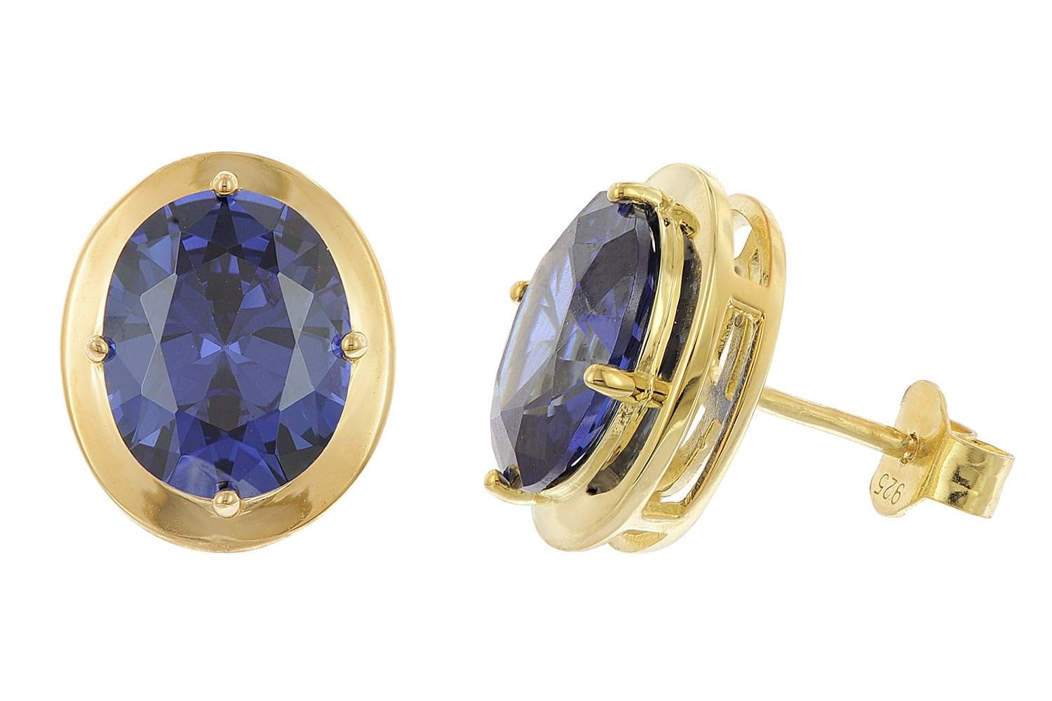 Boucles d'oreilles trendor le cadeau idéal avec puces zircone bleues - 6