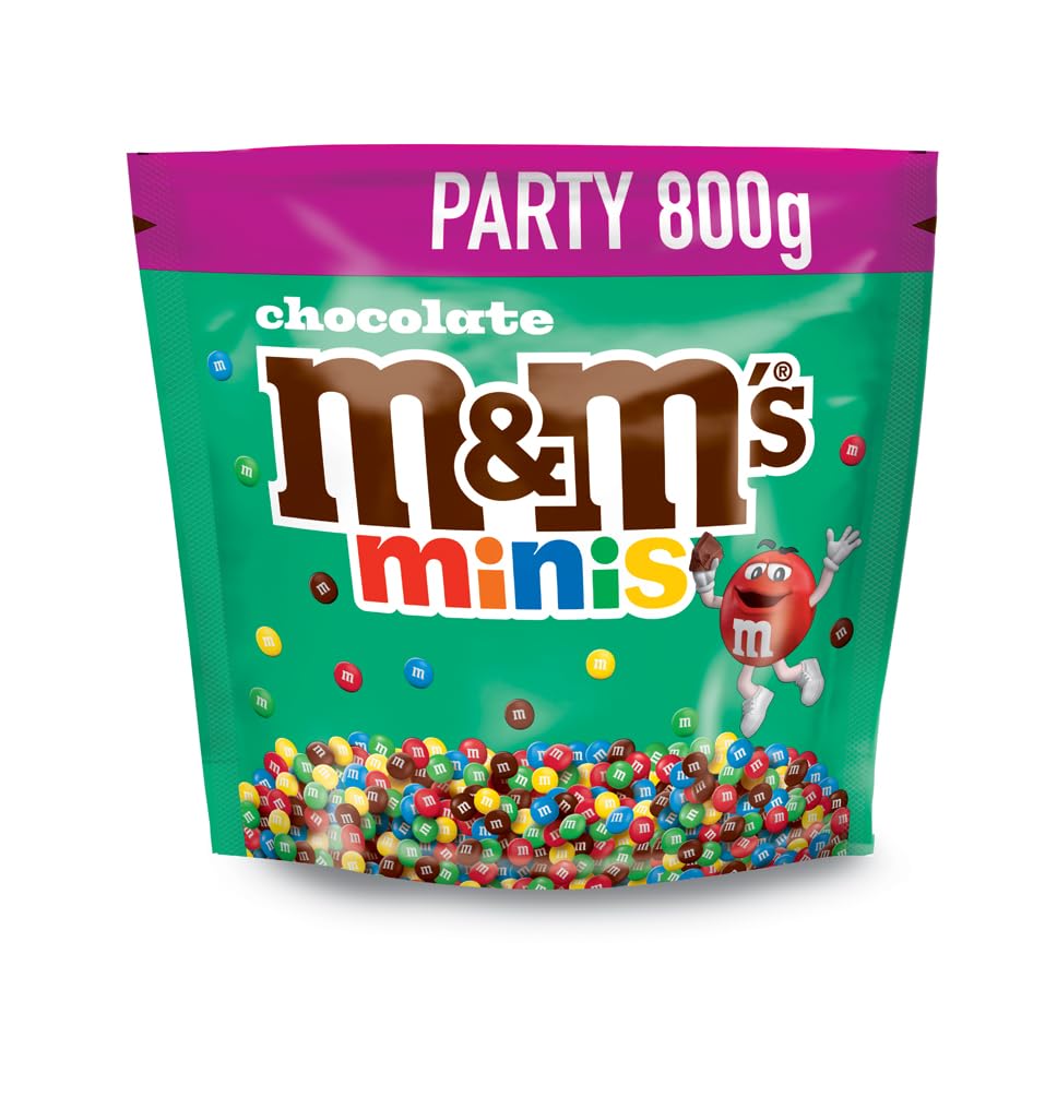 M&Ms Minis Chocolate Bag, Milk Chocolate, 800g Party Bag, Bulk ...