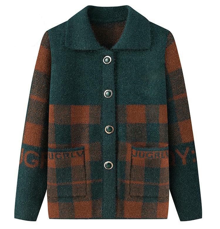 Chaqueta de punto mujer mayor abrigo sin botones frío primavera 5