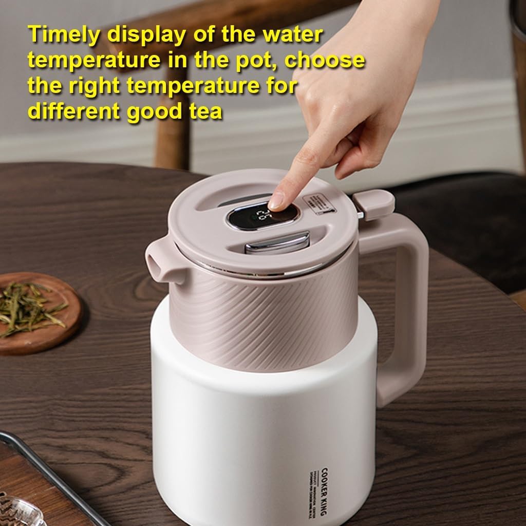 Insulated Coffee Carafe 1.5L Thermal Pots for Coffee and Teas,Tea Pot with Removable Filter,Stainless Steel Liner Double Wall Vacuum Coffee Pot(White)