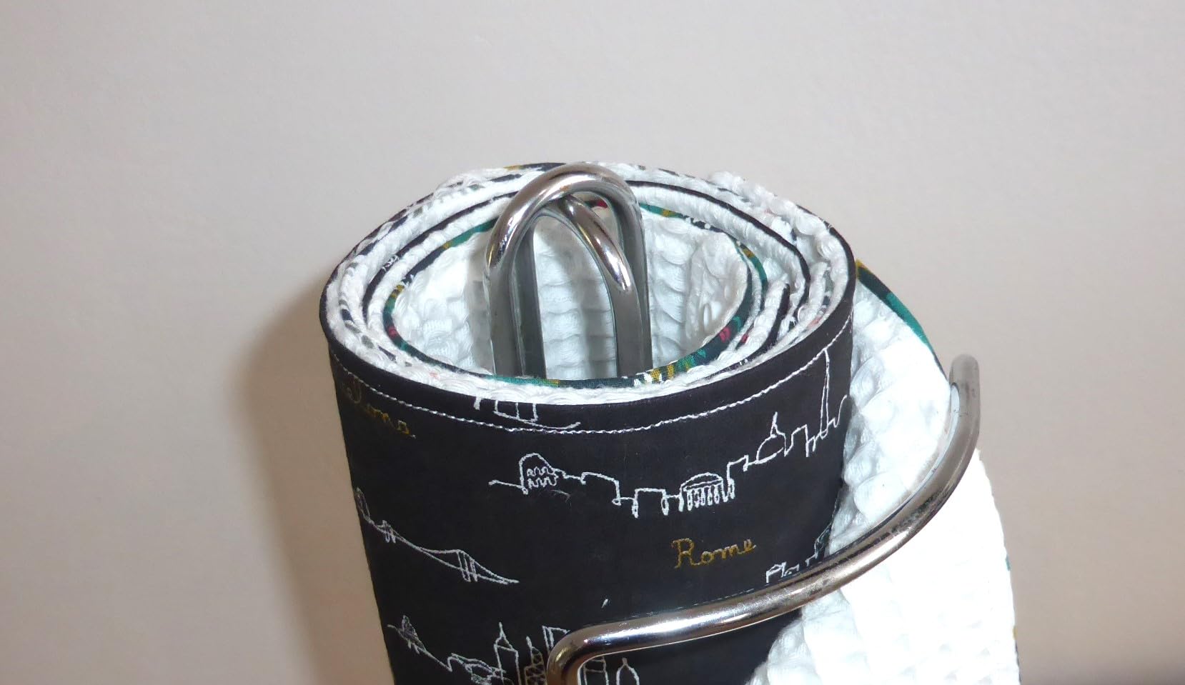 Rouleau de 5 feuilles d’essuie-tout lavable réutilisable – Handmade - zéro déchet (C vert noir)