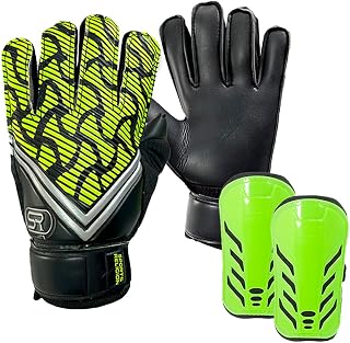 Kit Futebol Mirim - Luva Goleiro Infantil + Caneleira Kids