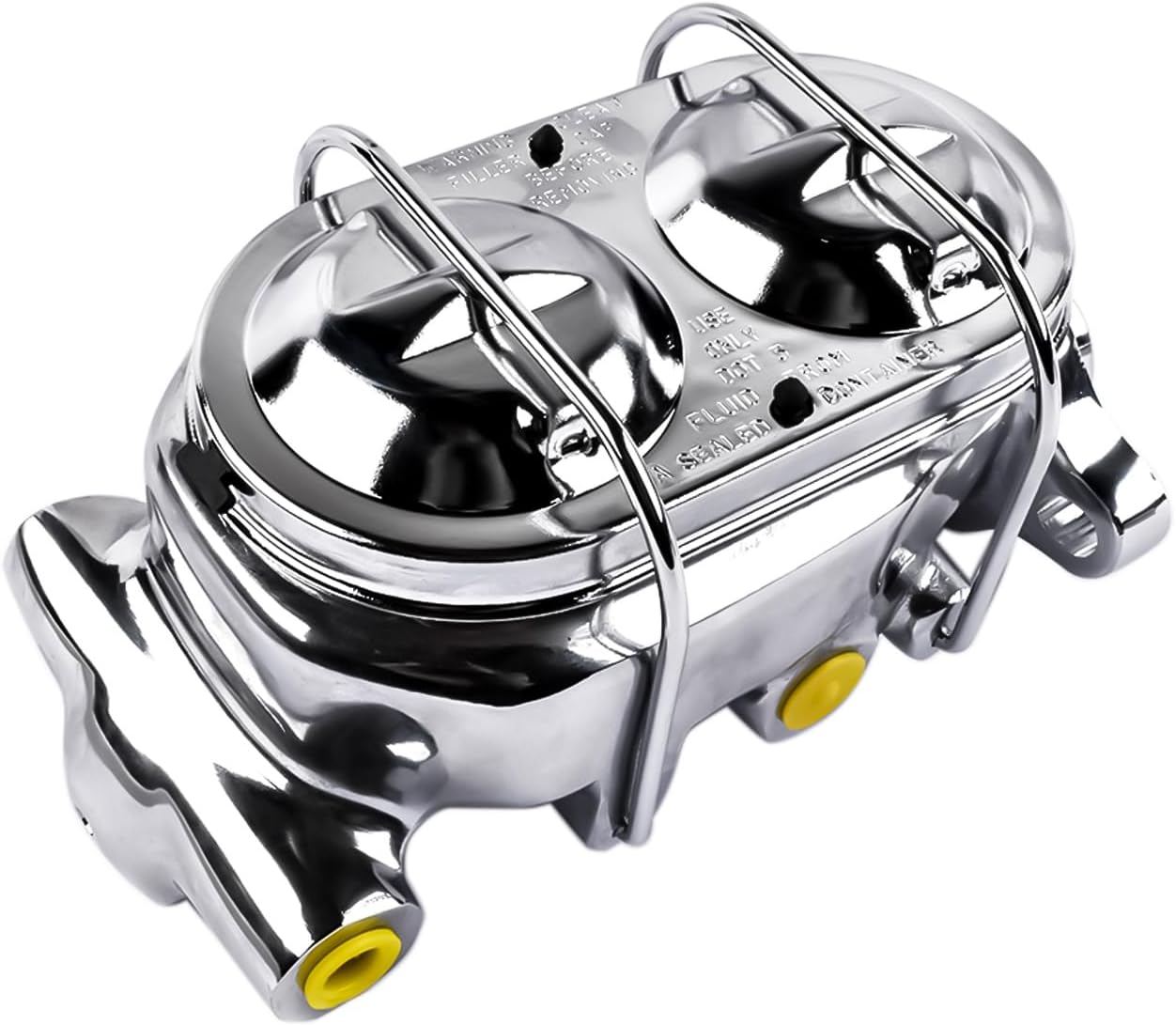 7" Chrome Power Brake Booster with Bail Top Master Cylinder 1" Bore 9/16" and 1/2" Zinc