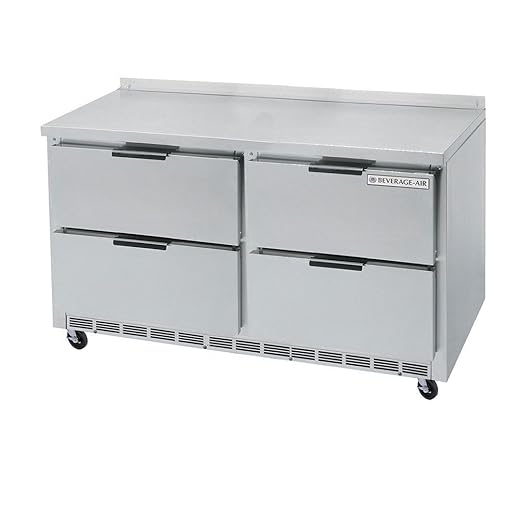 Beverage-Air WTFD60AHC-4 Work Top Freezer - 60" Removable Backsplash - 4 Drawers