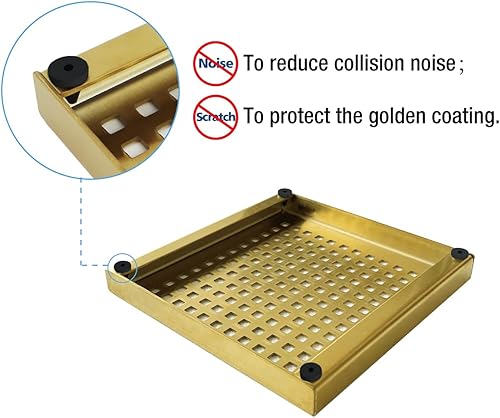 Miniatura 10 de Neodrain - Drenaje cuadrado de 4 pulgadas con rejilla extraíble de patrón cuadrado, acero inoxidable 304 cepillado, incluye base de drenaje, colador