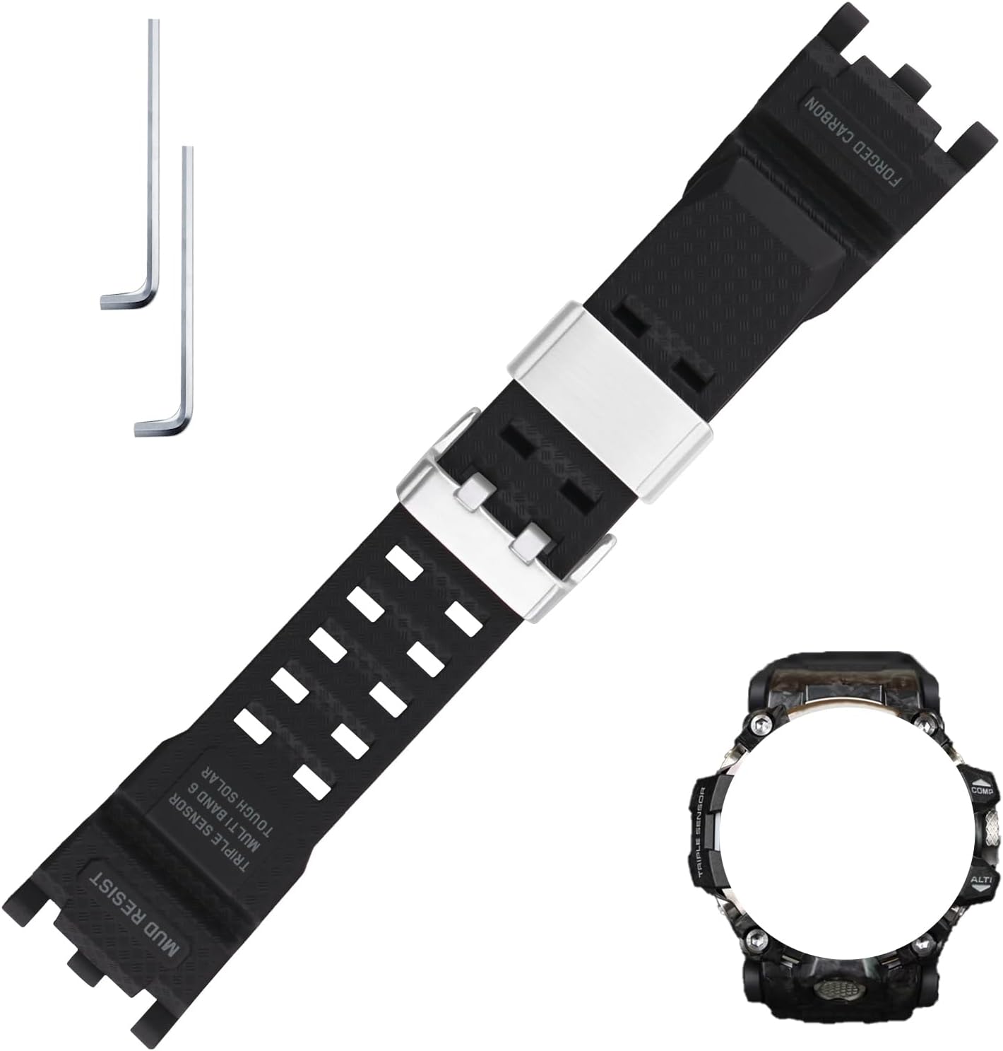 26mm Resin Watch Band Compatible for Casio G-shock GWG-2000 GWG-2040 replacement Mudmaster Strap Wirstband accessories for Men and Women