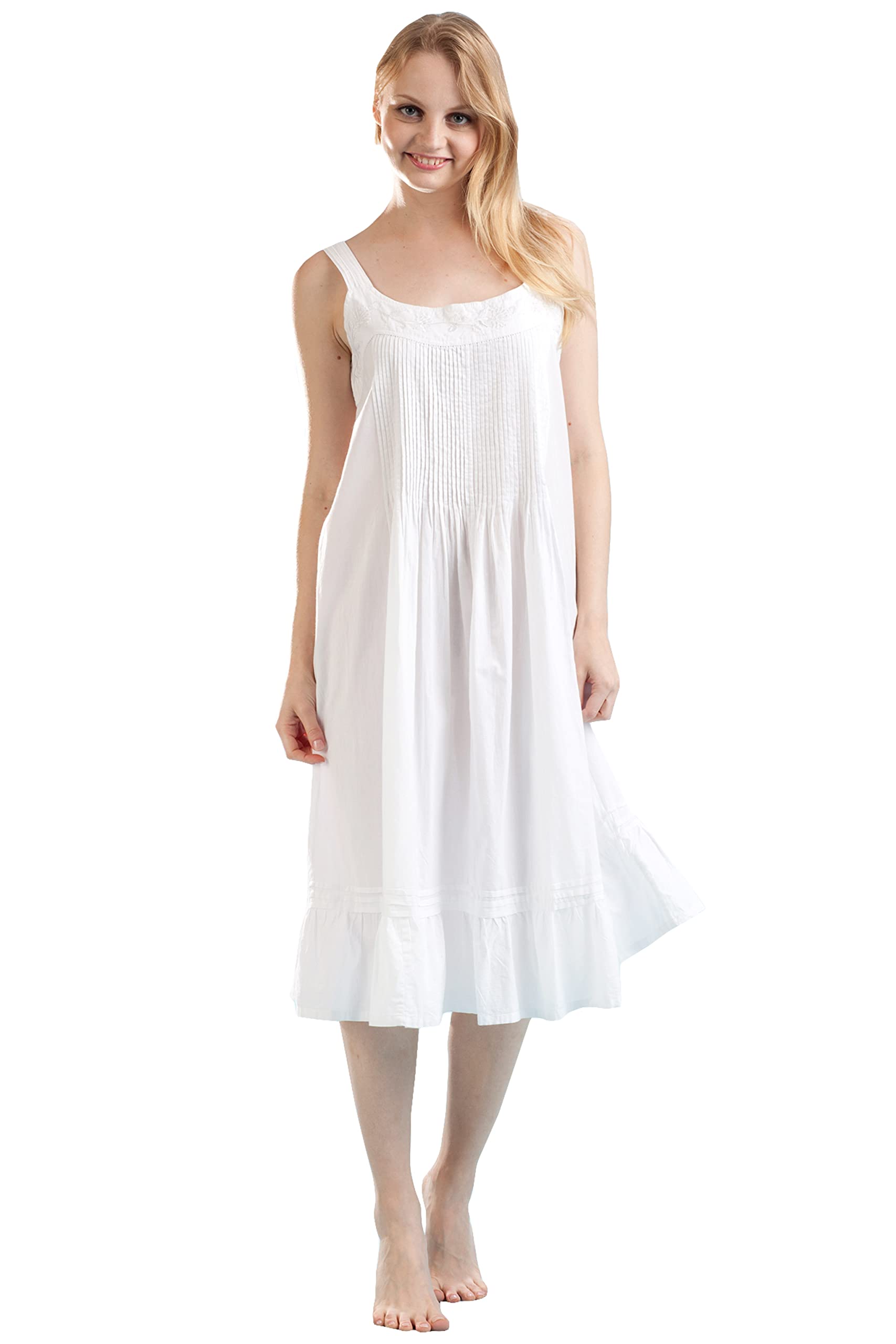 La Cera White Cotton Chemise Nightgown La Cerawomens 100