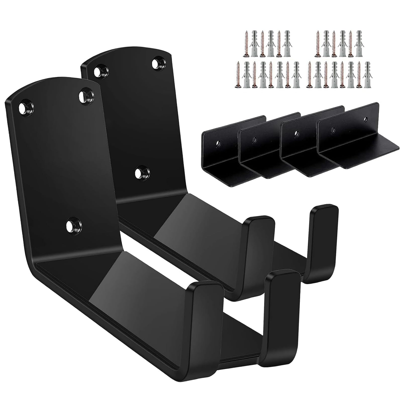 2PCS Support Vélo Mural Horizontal - Fixation Murale 3 En 1 Avec Patins Protection Pour Garage