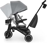 Kinderkraft Jazz 3 Triciclo, Asiento Giratorio 360°, posición semirreclinada, Plegable, Capota UPF 50+, Manillar para Padres, función de Bicicleta de Equilibrio, Gris - 7