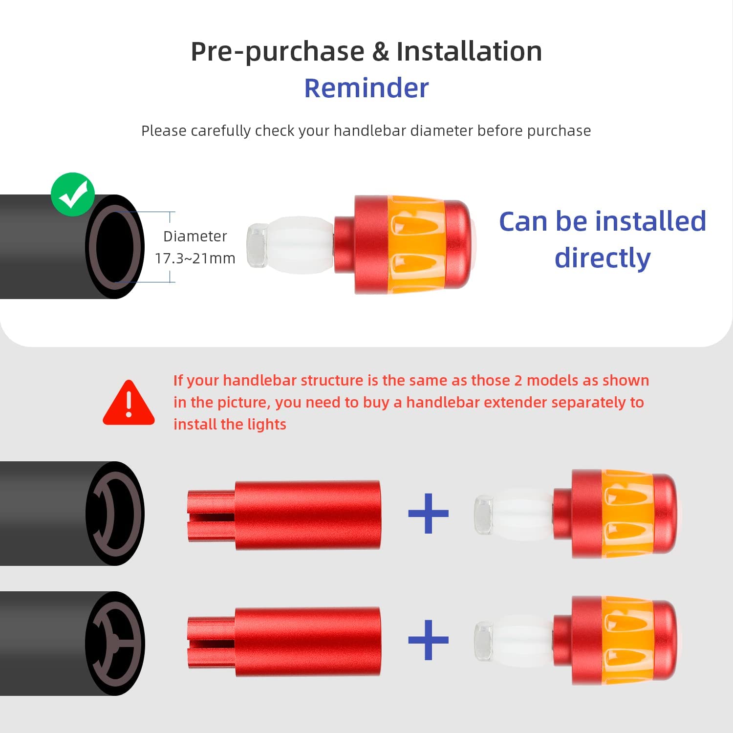 ulip Luz de giro para manillar de bicicleta, intermitentes para scooters eléctricos, recargable por USB, luces de advertencia de seguridad inteligentes, 3 modos de luz, rojo y naranja