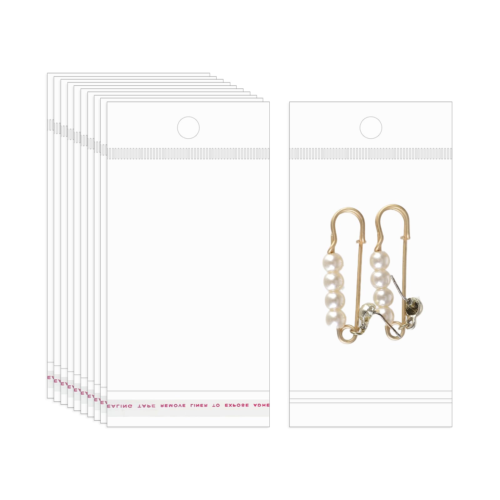 PATIKIL Self Sealing Bag with Hang Hole, (4.7" x 2.4") (300Pcs), Clear Resealable Plastic Storage Bags Suit for Packaging Necklaces/Jewelry/DIY