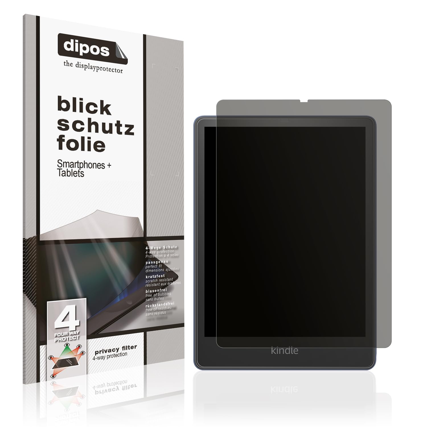 dipos Blickschutzfolie für Amazon Kindle Paperwhite Sign. Edit. 11.Gen | Displayschutz matt mit 4-Wege Sichtschutz-Effekt, Privacy Filter, passt perfekt, kratzfest, blasenfrei, selbstklebend