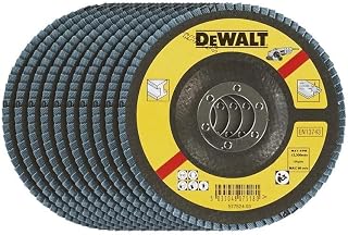 Dewalt 115 mm Fächerschleifscheibe DT3295 (für den Einsatz auf Winkelschleifern, zum Entrosten, Schleifen und Reinigen von Metall, 120er Körnung, Typ 41 -flach) 1 Stück