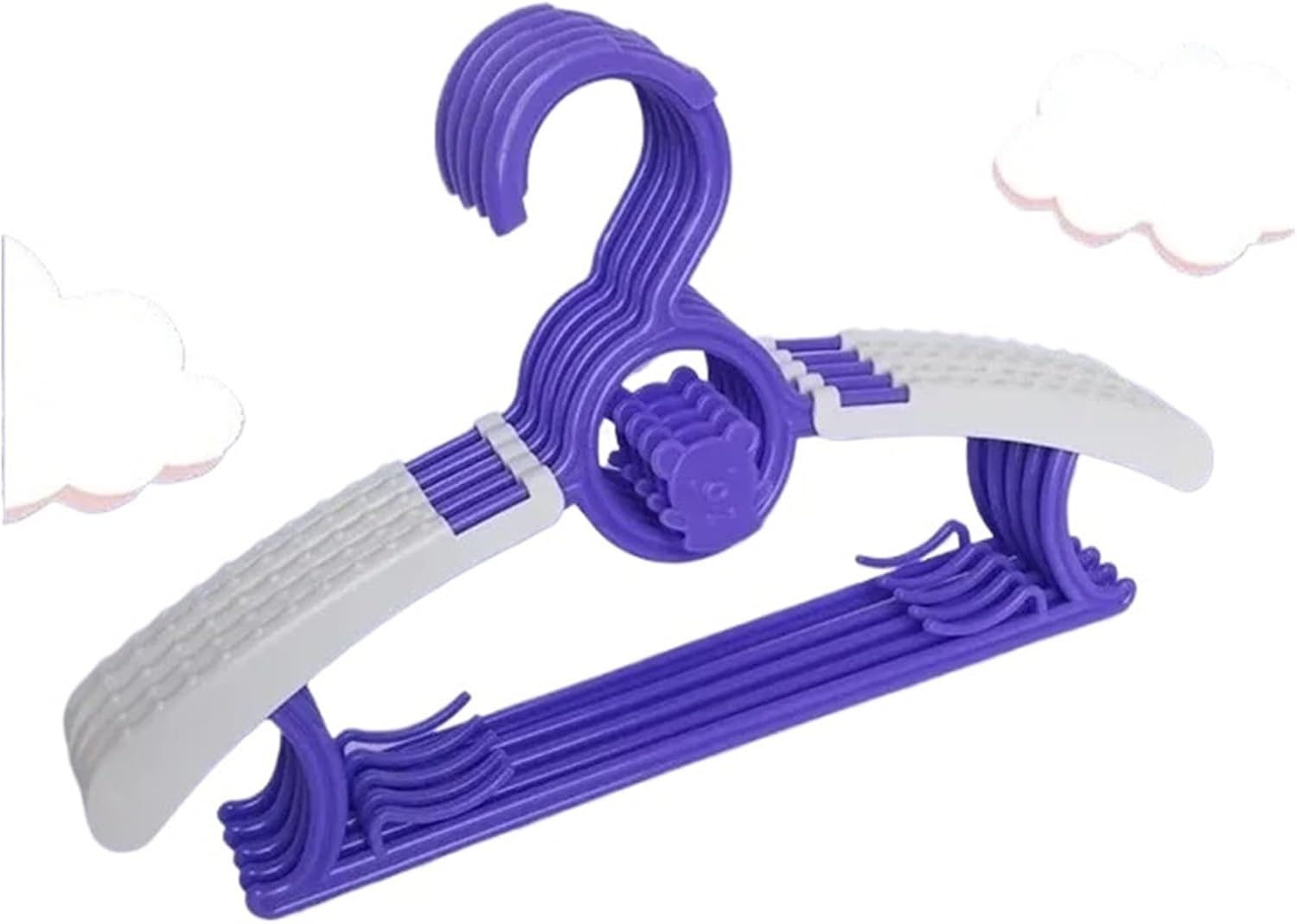 Coats Rack Non-Slip Clothes Hanger Adjustable Storage Kids Organizer for Coats, Jackets,Suits(Purple,10PCS)