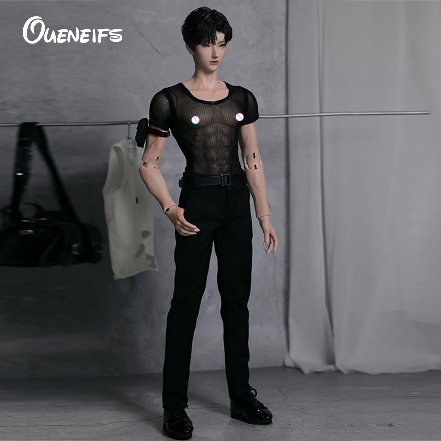 Oueneifs 1/4 Hamalbjd Bjd Puppe Muskel Männer Punk Biker Stil 8er-Pack Bauchmuskeln lange Beine Harz Spielzeug für 15+ Jahre alt