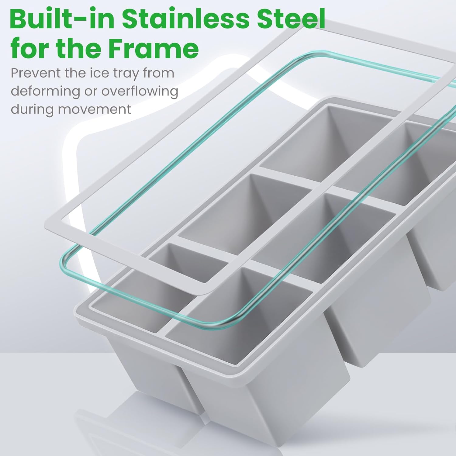 Reinforced Silicone Ice Cube Tray for Durability