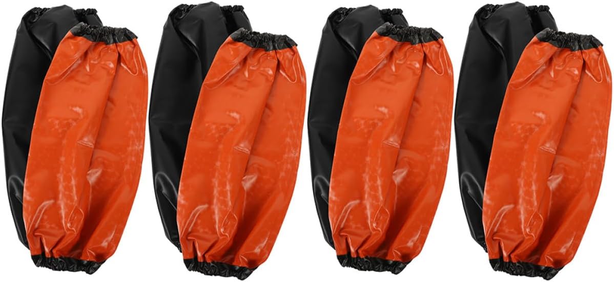 4 Pairs Waterproof Elastic Pvc Cooking Oversleeves, Oilproof Arm Sleeve Covers for Kitchen and Gardening, Portable Protective Sleeves for Housework and Food Preparation