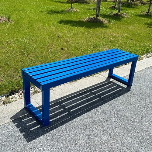 Banco de jardín para exteriores, banco de metal con marco de acero galvanizado, capacidad de carga de hasta 300 kg, ideal para parques y patios