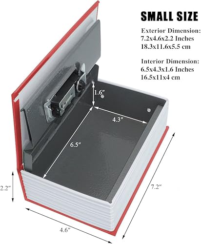 Vista 8 de Jssmst SM-BS04 – Caja fuerte de metal para el hogar con cerradura de combinación en forma de libro como distracción 2017, negro