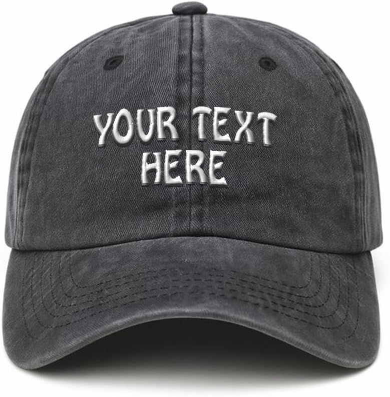 Soft Washed Baseball Cap Custom Hat Personalized Text Dad Hats for Men & Women