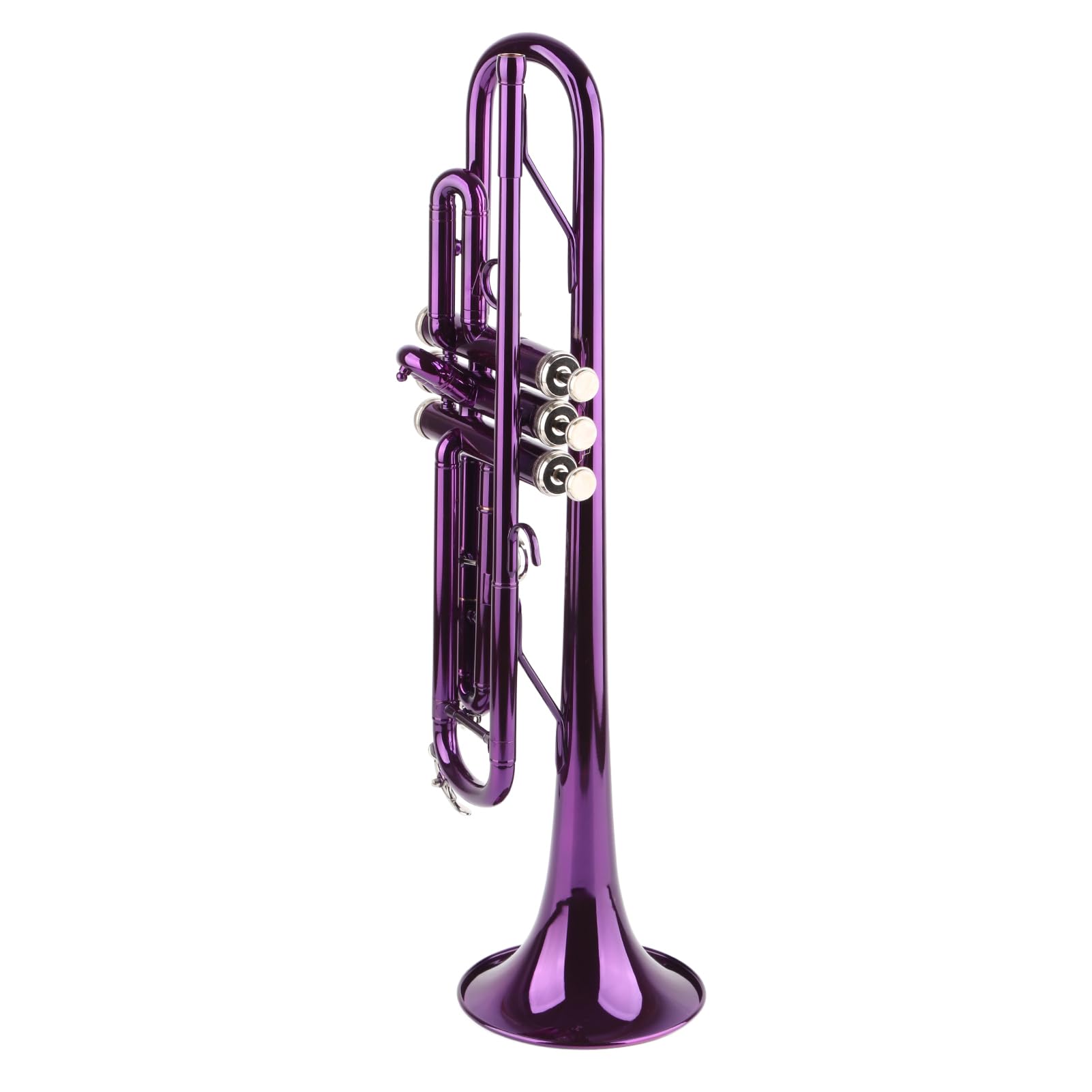 Keenso Juego de trompeta Bb de latón con boquilla extraíble, cuerpo de cobre y bolsa de almacenamiento para principiantes, estudiantes, bandas, para practicar instrumentos musicales (PURPLE)