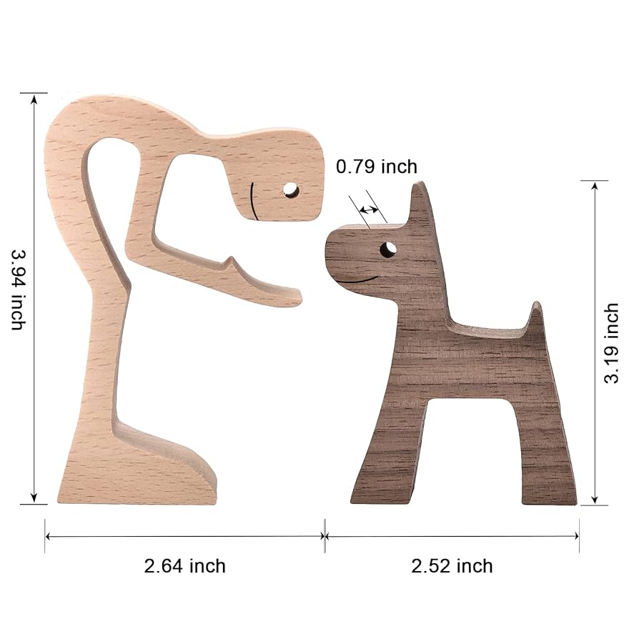 値下げ　クリスマスプレゼント　犬　ペット　愛犬　インテリア　オブジェ　置物 Amazon.co.jp: 木製 犬の置物 オブジェ 犬と男 おきもの