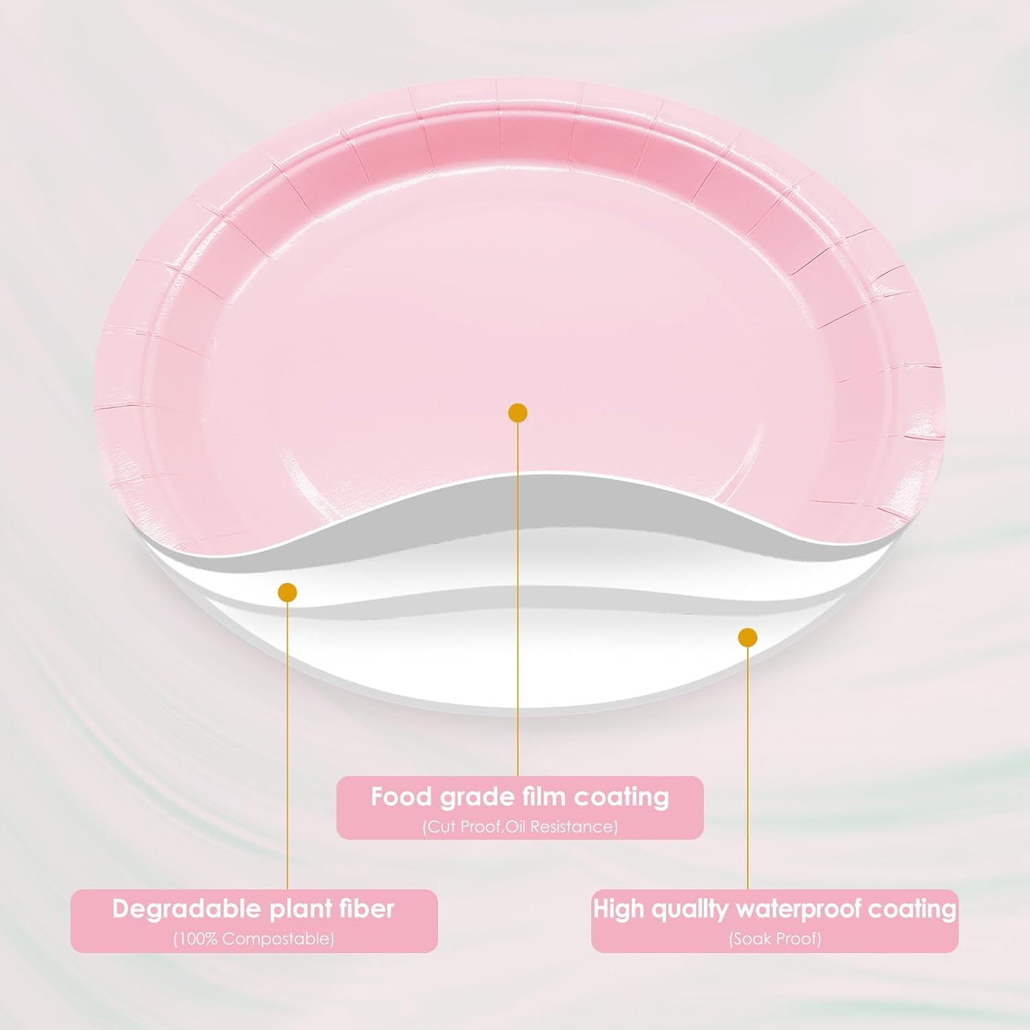 Pink Party Supplies Set Include Pink Birthday Paper Plates and Napkins for Party Women(Severs 25 Guests) - Image 7