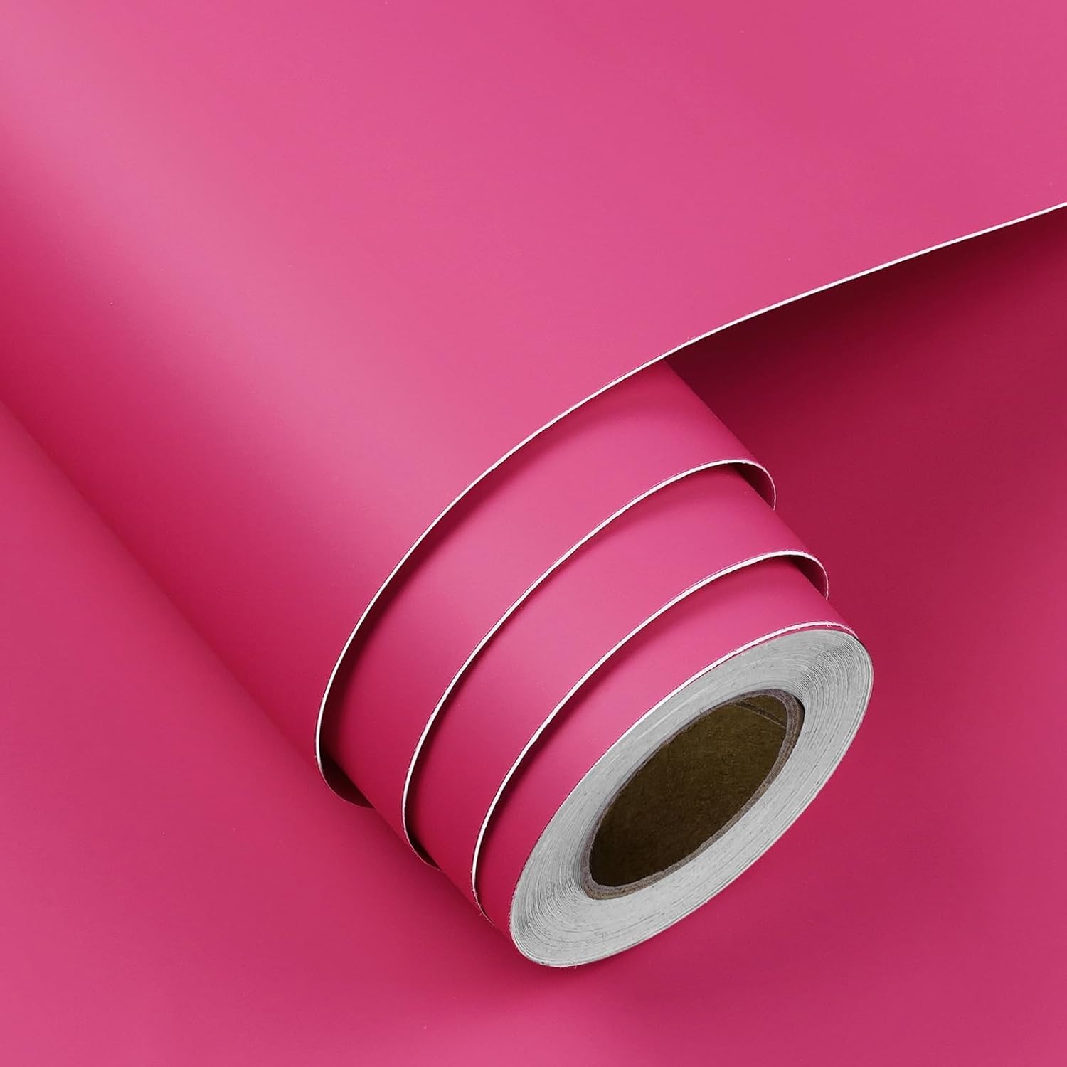 FunStick 15.8"x240" Dark Pink Wallpaper Stick and Peel for Girls Bedroom Removable Hot Pink Contact Paper for Walls Desk Kitchen Cabinet Wallpaper Peel and Stick Vinyl Wall Paper for Nursery Furniture