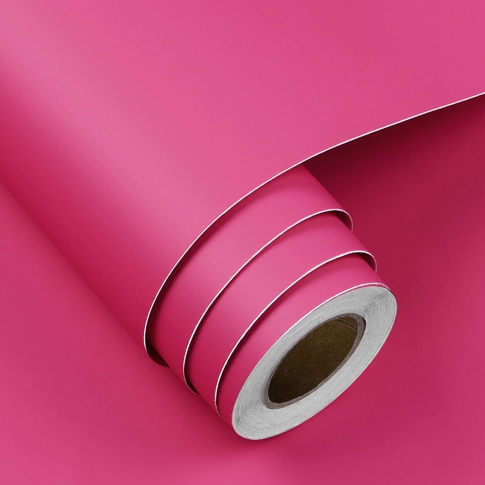 Papier peint rose foncé FunStick en vinyle repositionnable pour chambre d'enfant et meubles
