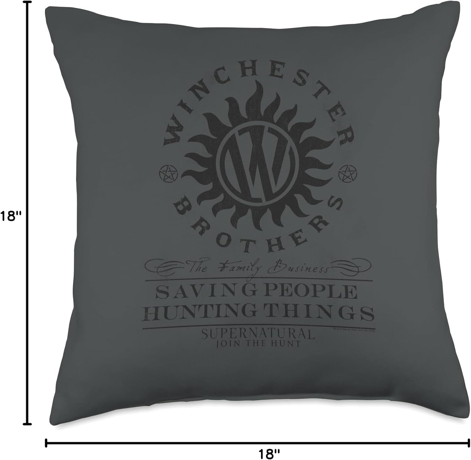 Supernatural Winchester Anti Possession Throw Pillow