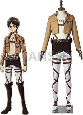 Amazon 進撃の巨人 コスプレ衣装 調査兵団 全身 一式 セット エレン ミカサ リヴァイ ベルト マント ジャケット 自由の翼 コスチューム Attack On Titan 仮装 変装 ユニセックス 男女兼用 A 女性l コスプレ 仮装 通販