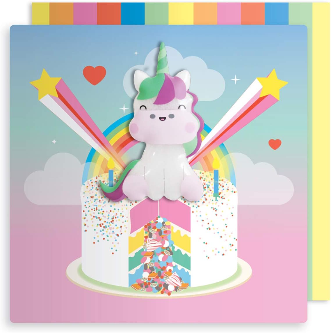 Birthday Card - Unicorn Rainbow Cake - Jelly Tales - Pango Productions - Childrens Adult Boys Girls - Fridge Magnet Greetings Cards