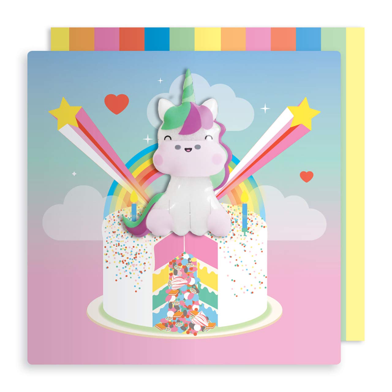 Birthday Card - Unicorn Rainbow Cake - Jelly Tales - Pango Productions - Childrens Adult Boys Girls - Fridge Magnet Greetings Cards