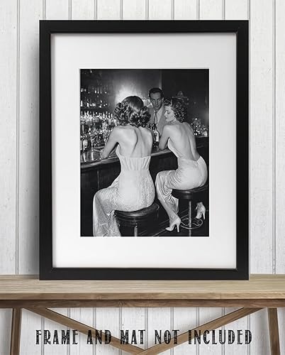 Miniatura 8 de Lone Star Art Vintage Hollywood Bar Scene - Póster sin marco de 11 x 14 pulgadas sin marco con foto clásica en blanco y negro de una escena de bar