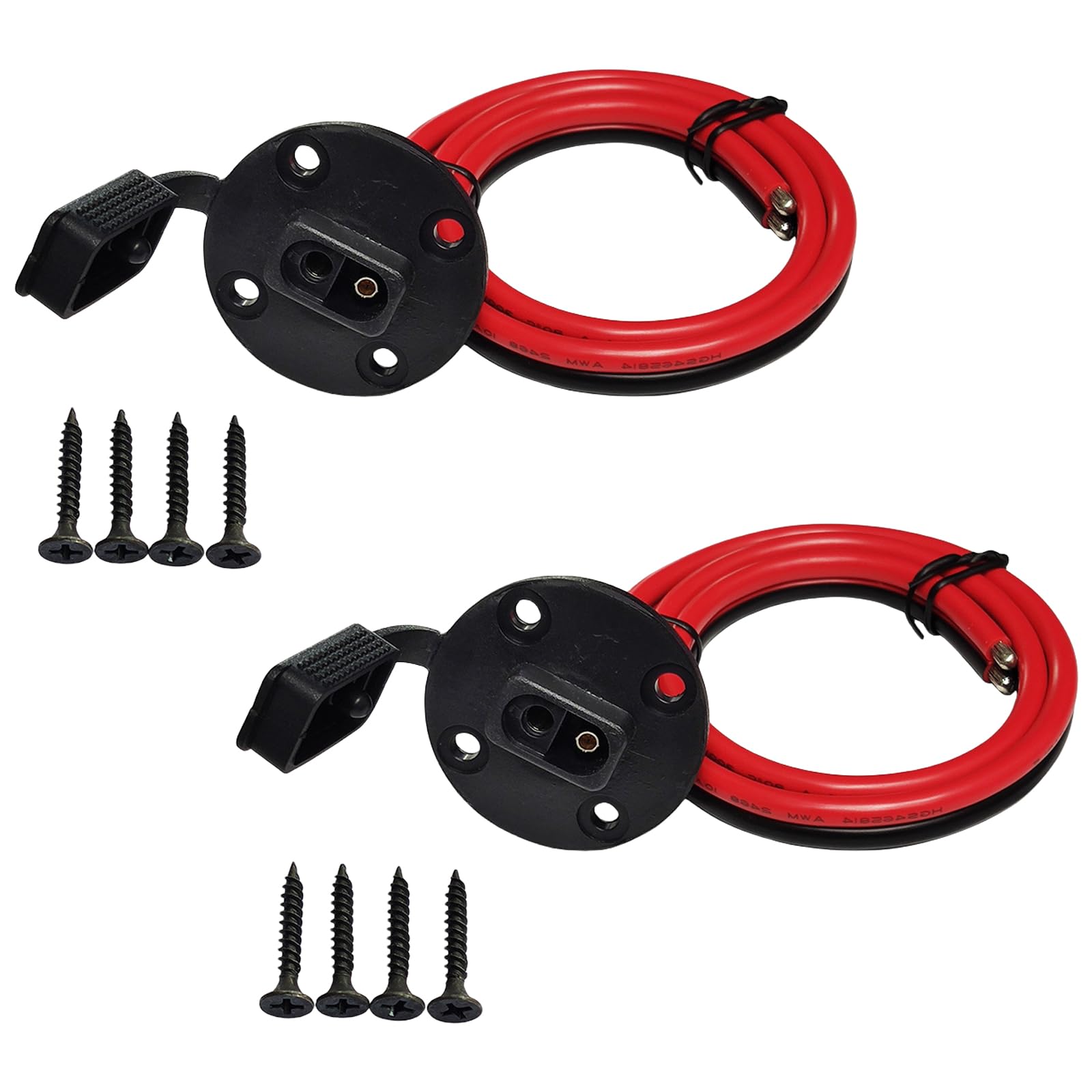 Kalttoy 2Pcs Connectors Power Socket 12AWG Power Socket Sidewall Port for Solar Panel Generators Battery Charging Connectors